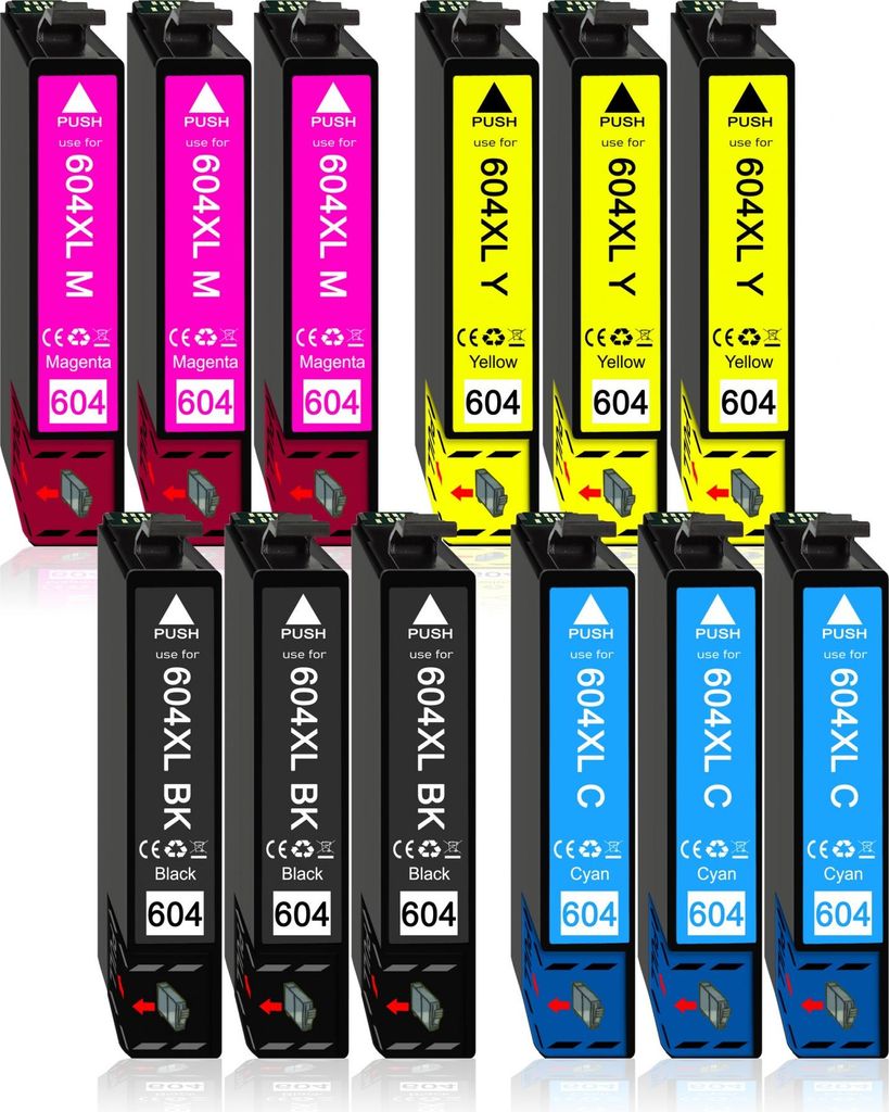 12er Pack Druckerpatronen 604 604XL kompatibel mit Epson WF-2910