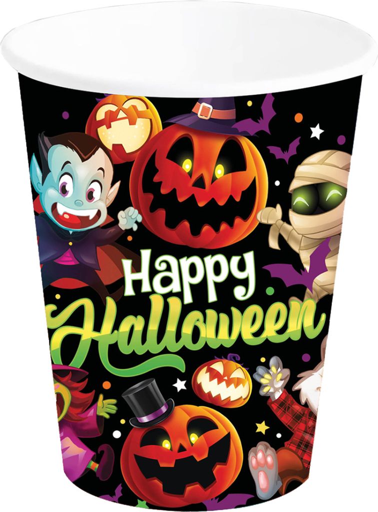 Kleine Monster Halloween Einwegbecher 6 St.