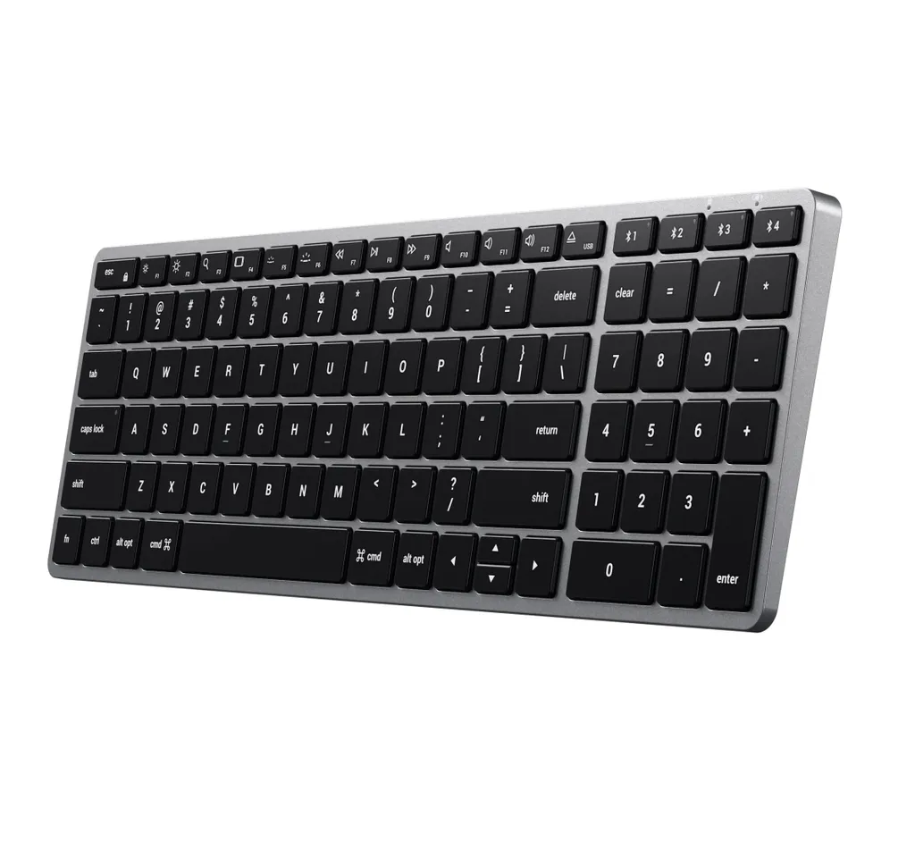 Clavier Bluetooth Satechi Slim X2 Rétroéclairé avec Pavé Numérique Gris