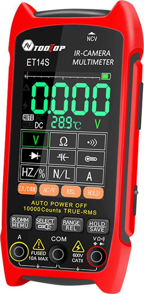 Waermebildmultimeter 2-in-1-Multimeter 240 x 240 Aufloesung 2,8-Zoll-Touchscreen 25 Hz Infrarot-Waermebildwerkzeug AC/DC-Spannungsstrom Widerstand ...