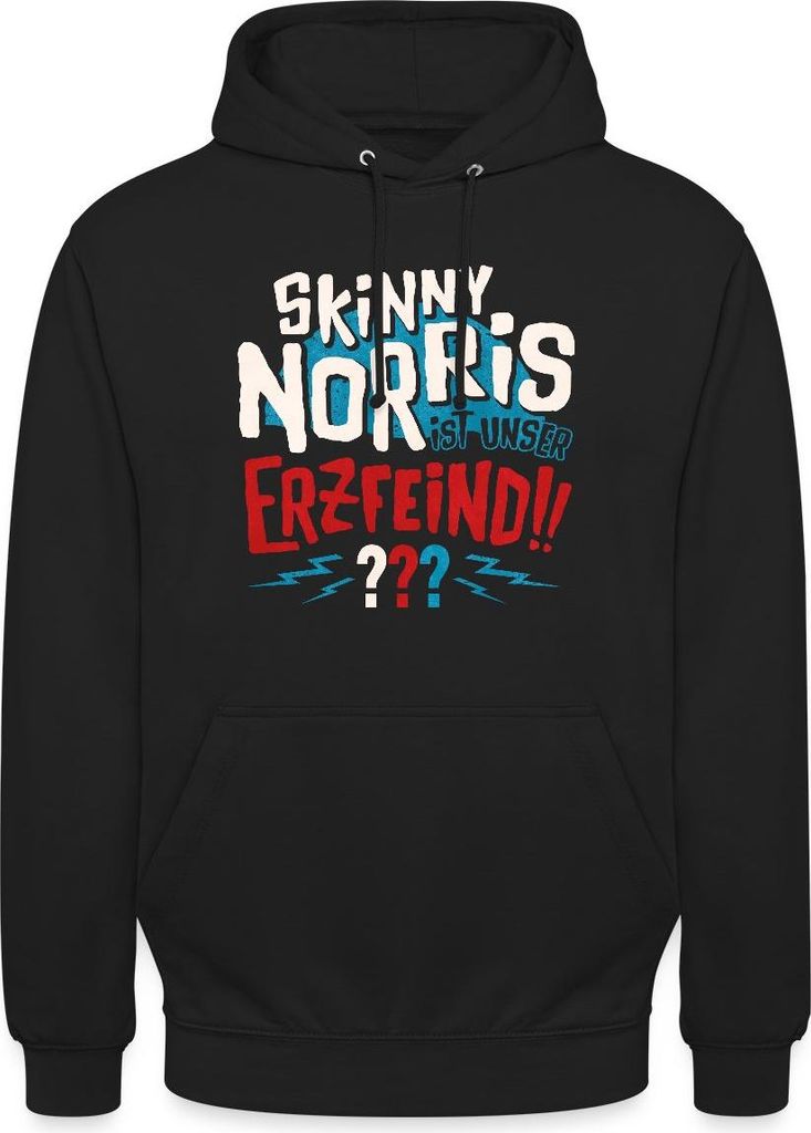 Spreadshirt Die Drei Fragezeichen Skinny Norris Uni Hoodie, XXL, Schwarz