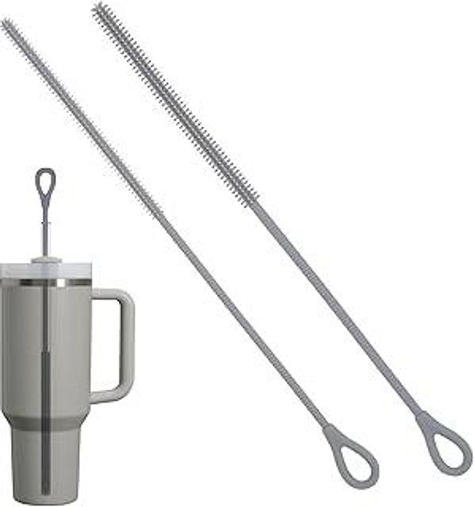 2 Stück Silikon Strohhalm Bürste, Weiche Strohhalm Bürste Wiederverwendbare mit Biegbarem Stahlkern für Glass Straw, Metal Straw und Trinkbeche...