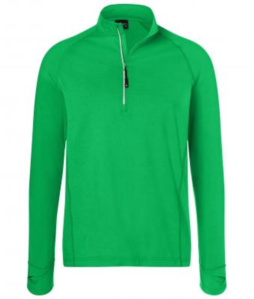 Men's Sports Shirt Half-Zip fern-green, Gr. M