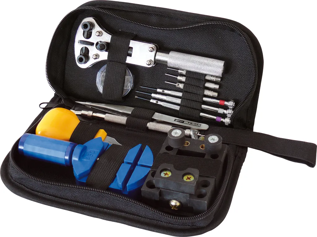 Mega set di strumenti per orologiai + barre a molla 9-25 mm per riparazioni di orologi