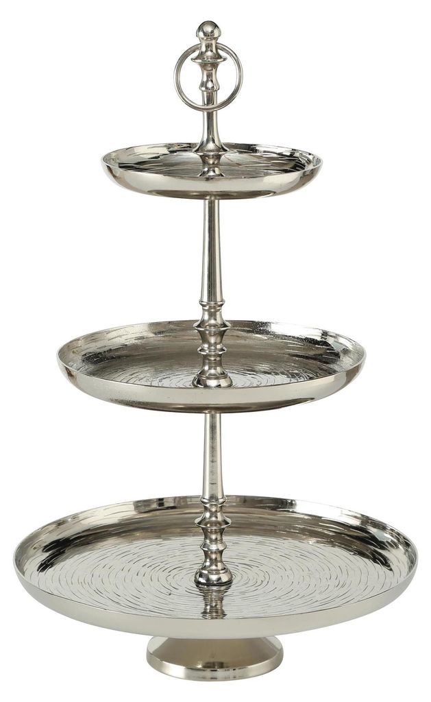 Boltze Etagere Ties Dekoration aus Aluminium 30 x 30 x 50 Produktbild 