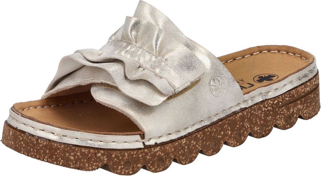 Rieker Damen Pantolette Klettverschluss Wellenform weich Produktbild 