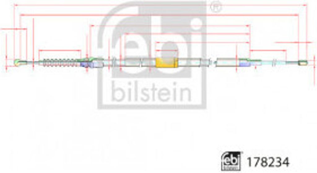 FEBI BILSTEIN 178234 - OE 5C0 609 721 AE Seilzug, Feststellbremse für Beetle (5C)