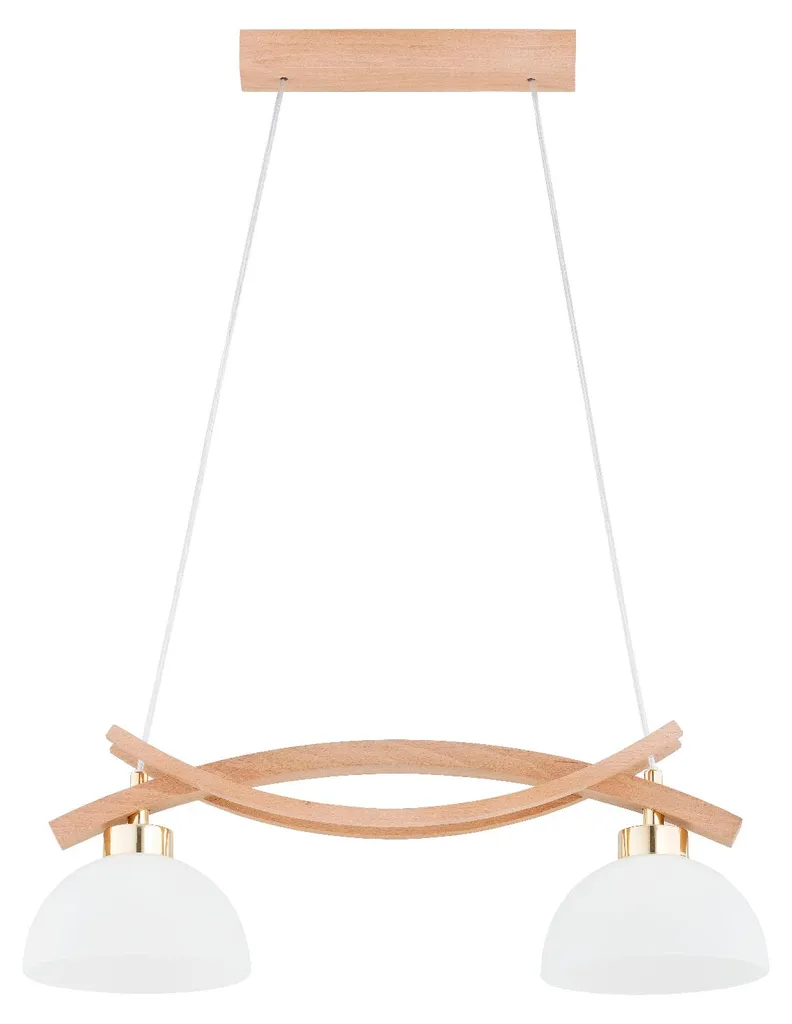 Suspension bois clair et doré NASA 78cm design asymétrique chic IP20