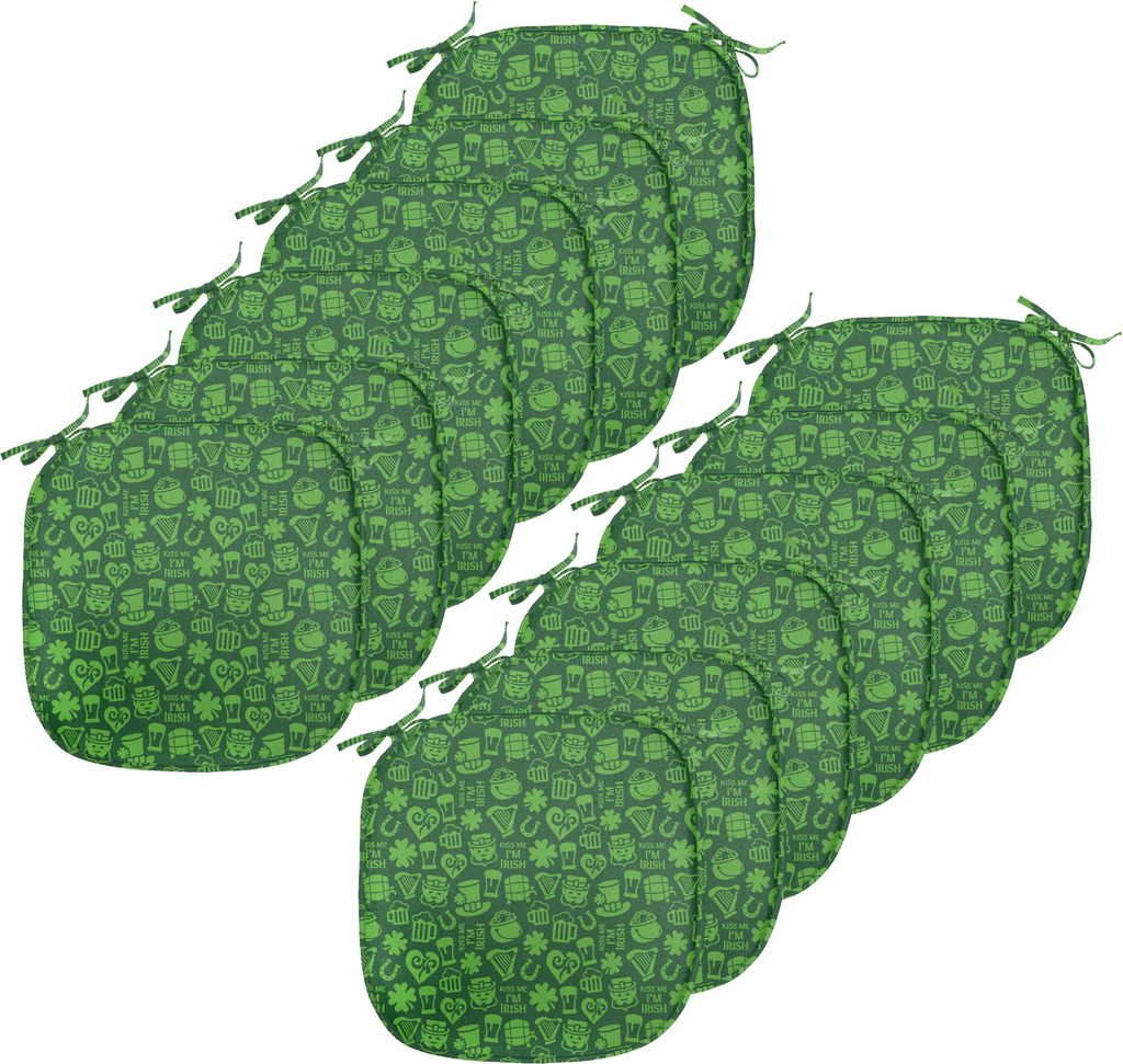 ABAKUHAUS irisch Polster für Esszimmerstühle, Küssen Sie mich, den ich irische Humor, Dekoratives wasserfestes Kissen mit Riemen für Küchensit...