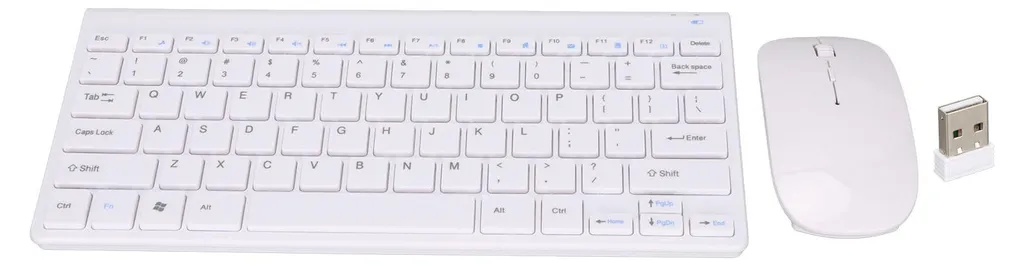Ensemble clavier et souris sans fil blanc 2,4 GHz - Pack bureautique USB
