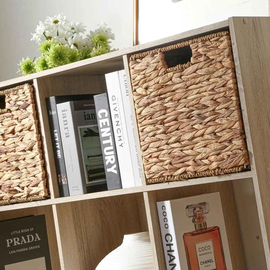 Étagère 9 cases structure robuste 104cm design scandinave bois clair - 7