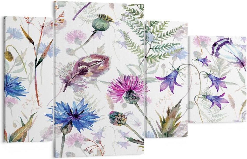 Bild auf Leinwand - Leinwandbild - Blume Wiese Natur - 120x70cm - Wand Bild - Wanddeko - Wandbilder - Leinwanddruck - Bilder - Kunstdruck - Wanddek...