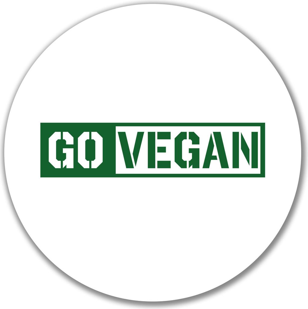 Huuraa Aufkleber Go Vegan Modern 10cm rund Sticker Geschenkidee