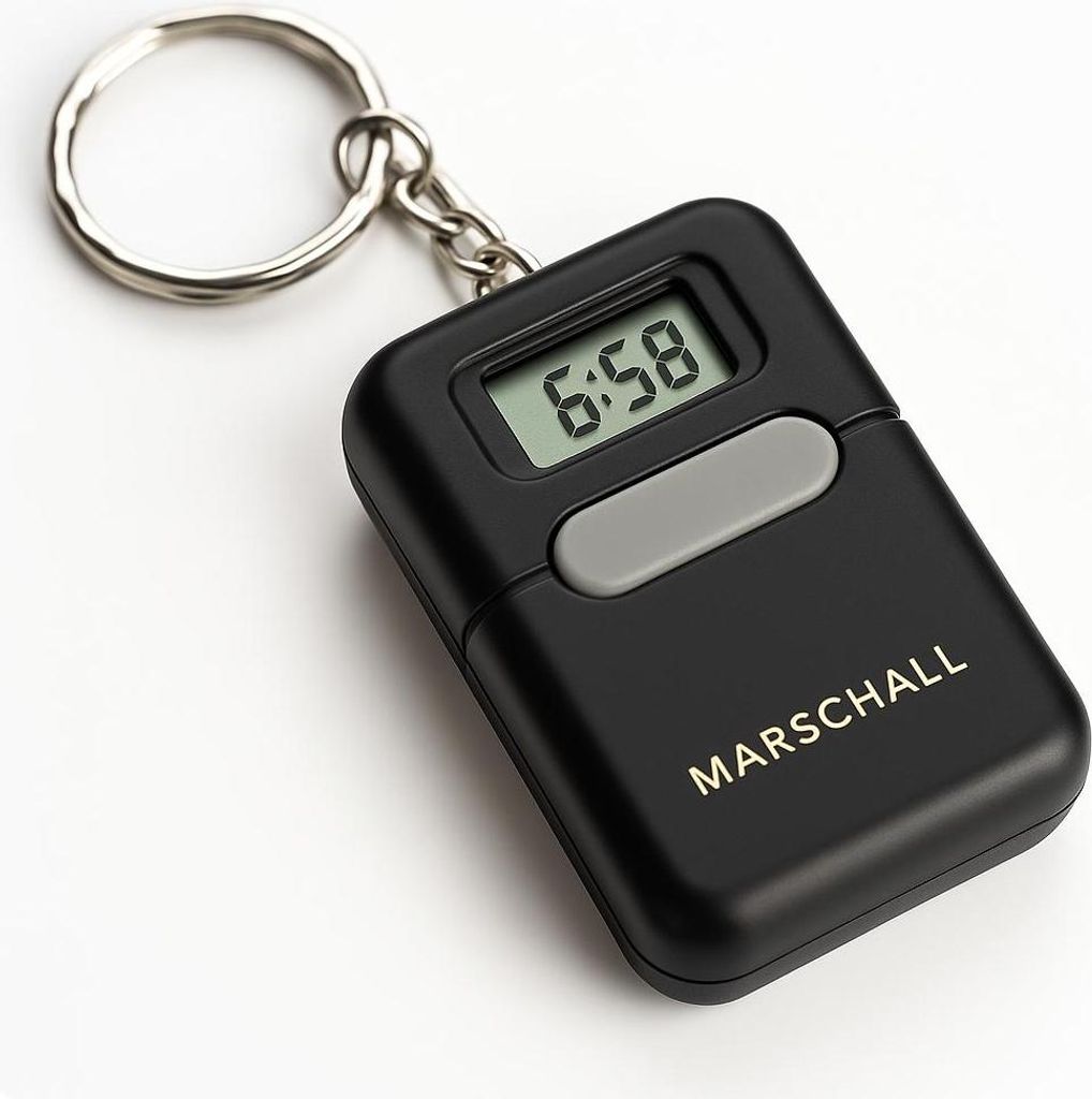 Schlüsselanhänger mit sprechender Uhr schwarz