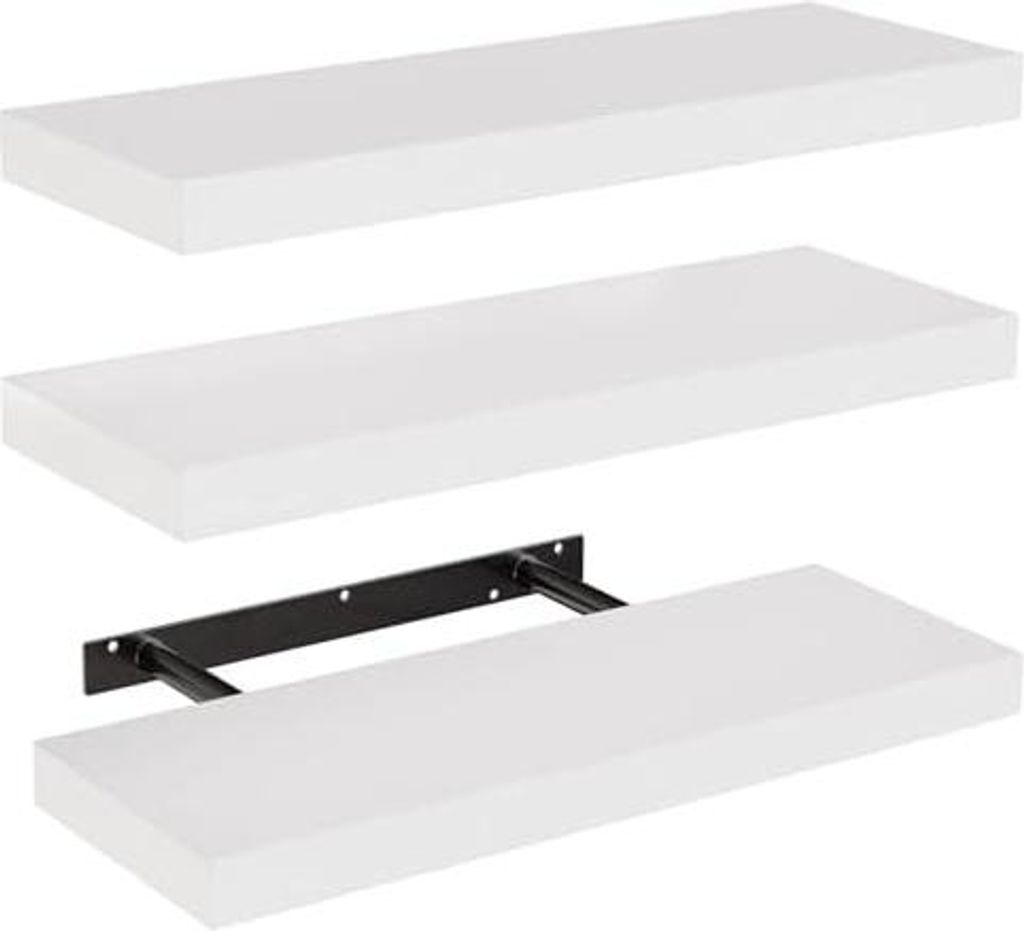 STOREMIC Wandregal, Regale Weiß Wand 40cm, 3er-Set Schweberegal Weiss, Moderne dekorative Regalbrettmit sauber Verarbeitet für Schlafzimmer, Küc...