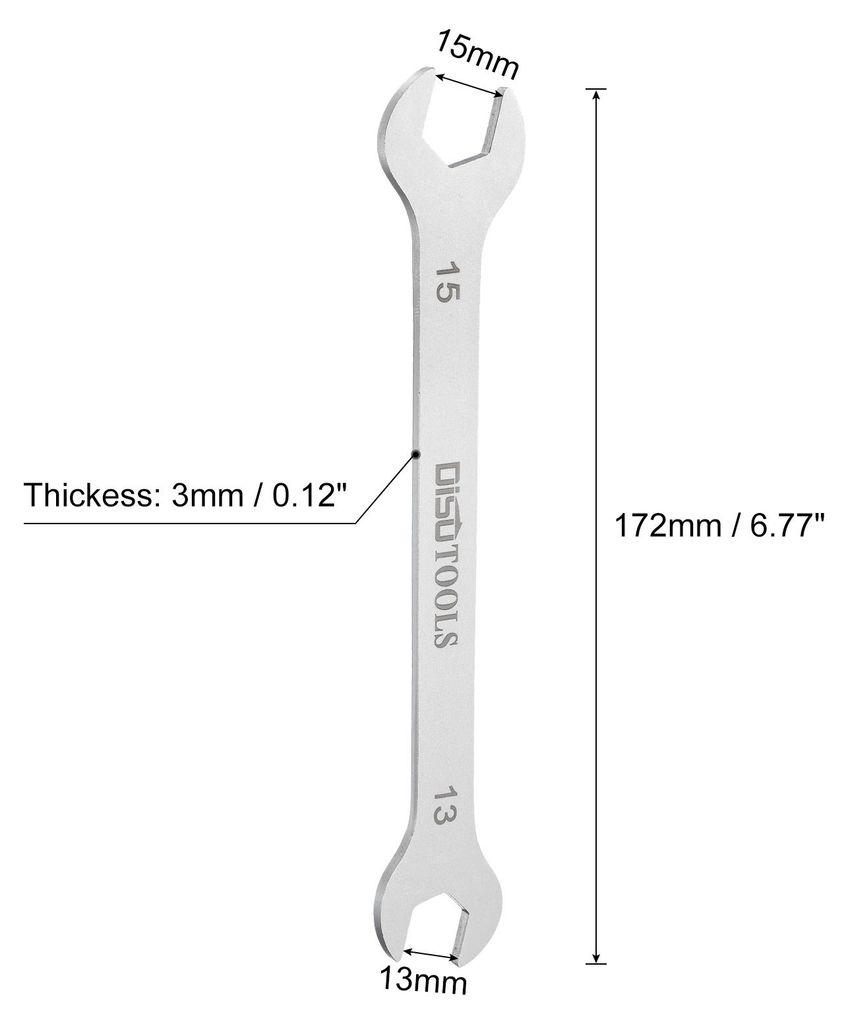 Doppel-Maulschlš¹ssel 13mm x 15mm, Schraubenschlš¹ssel Gabelschlš¹ssel Sandstrahlen 3cr13 Edelstahl, Offener Ringschlš¹ssel fš¹r Haushalt...