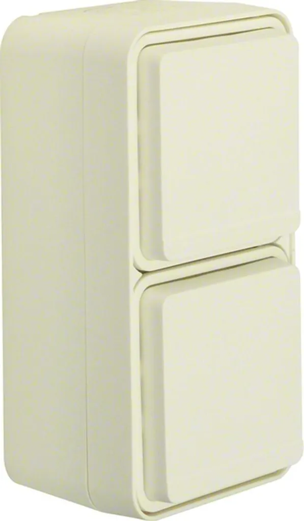 Double Prise de Courant Standard Schuko Verticale Blanc Polaire 2x
