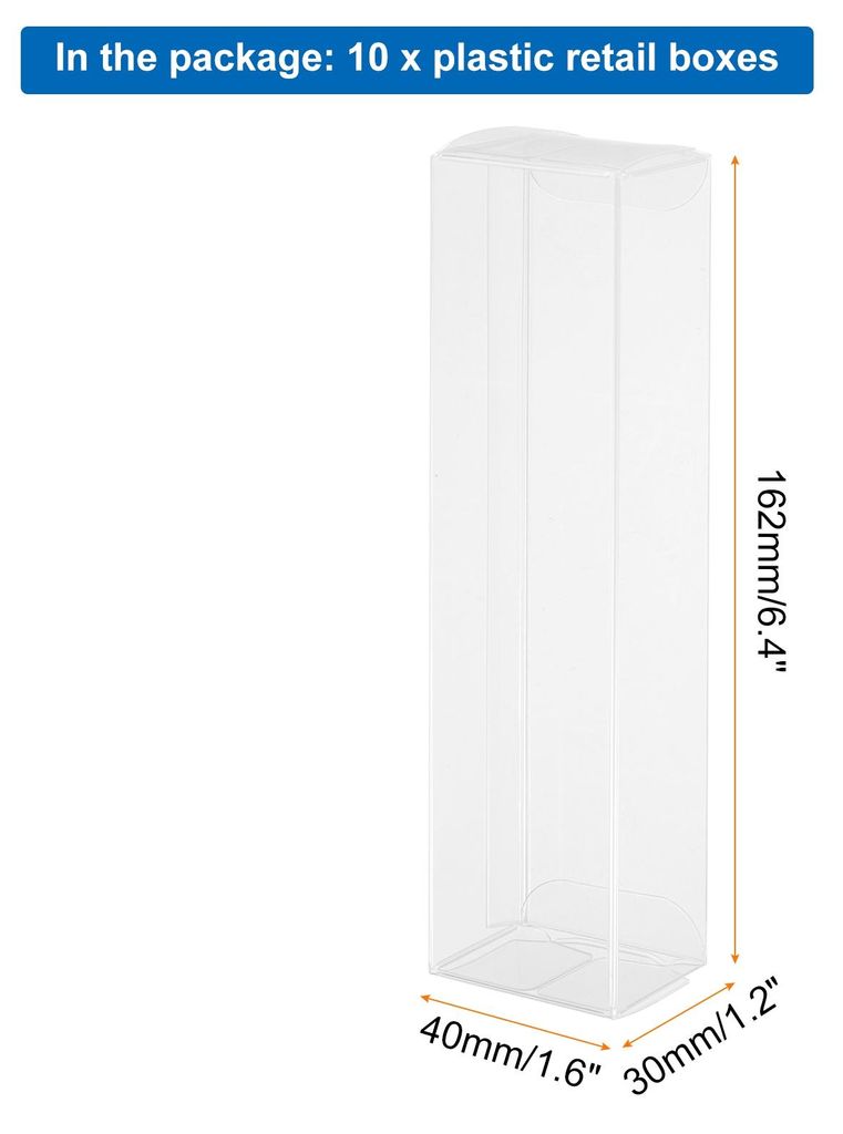 10 Stš¹ck Transparente Geschenkbox, 40x30x162mm Kunststoff Geschenkverpackung fš¹r Sš¹?igkeiten, Kekse,Schmuck Speicher, Hochzeit, Valentinst...
