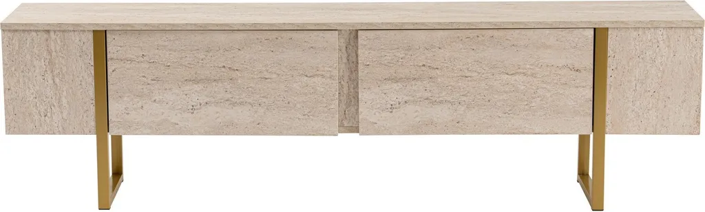 Meuble TV Serenity en Travertin 180cm : Robustesse et Design Sans Compromis