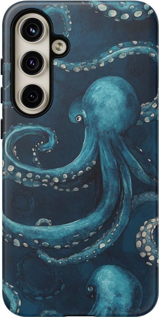 Blaues Kraken-Tentakel-Muster – Hülle Kompatibel mit Galaxy S24 Plus