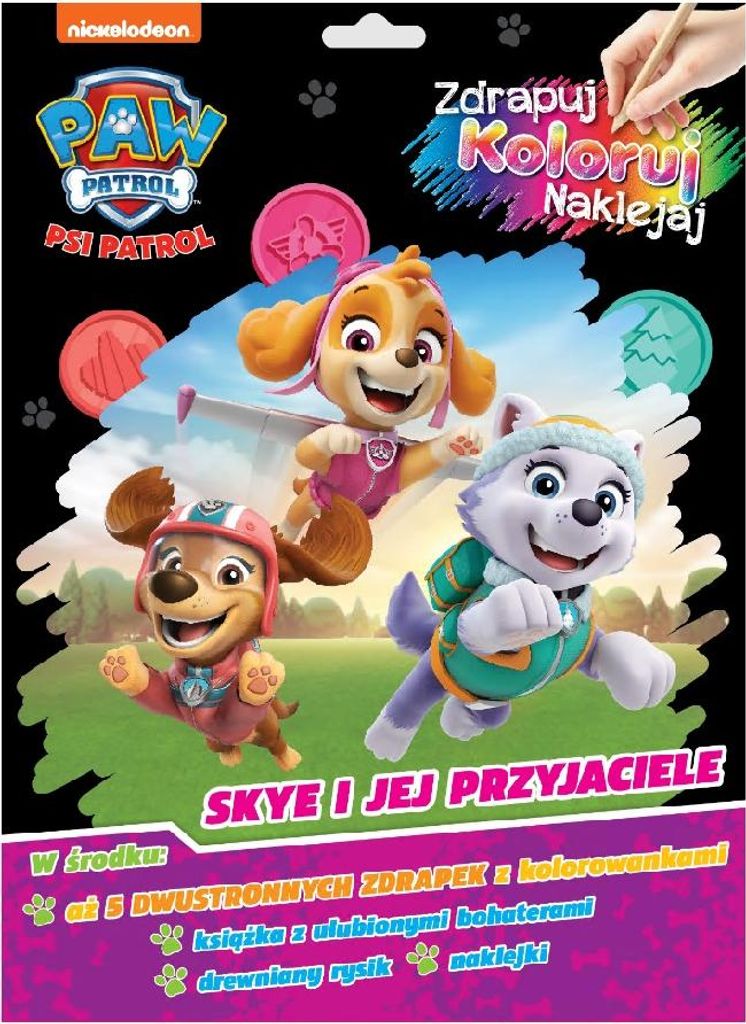 MEDIENSERVICE ZAWADA Paw Patrol Kratzen, Malen, Kleben. Teil 2 - Skye und ihre Freunde. 27590