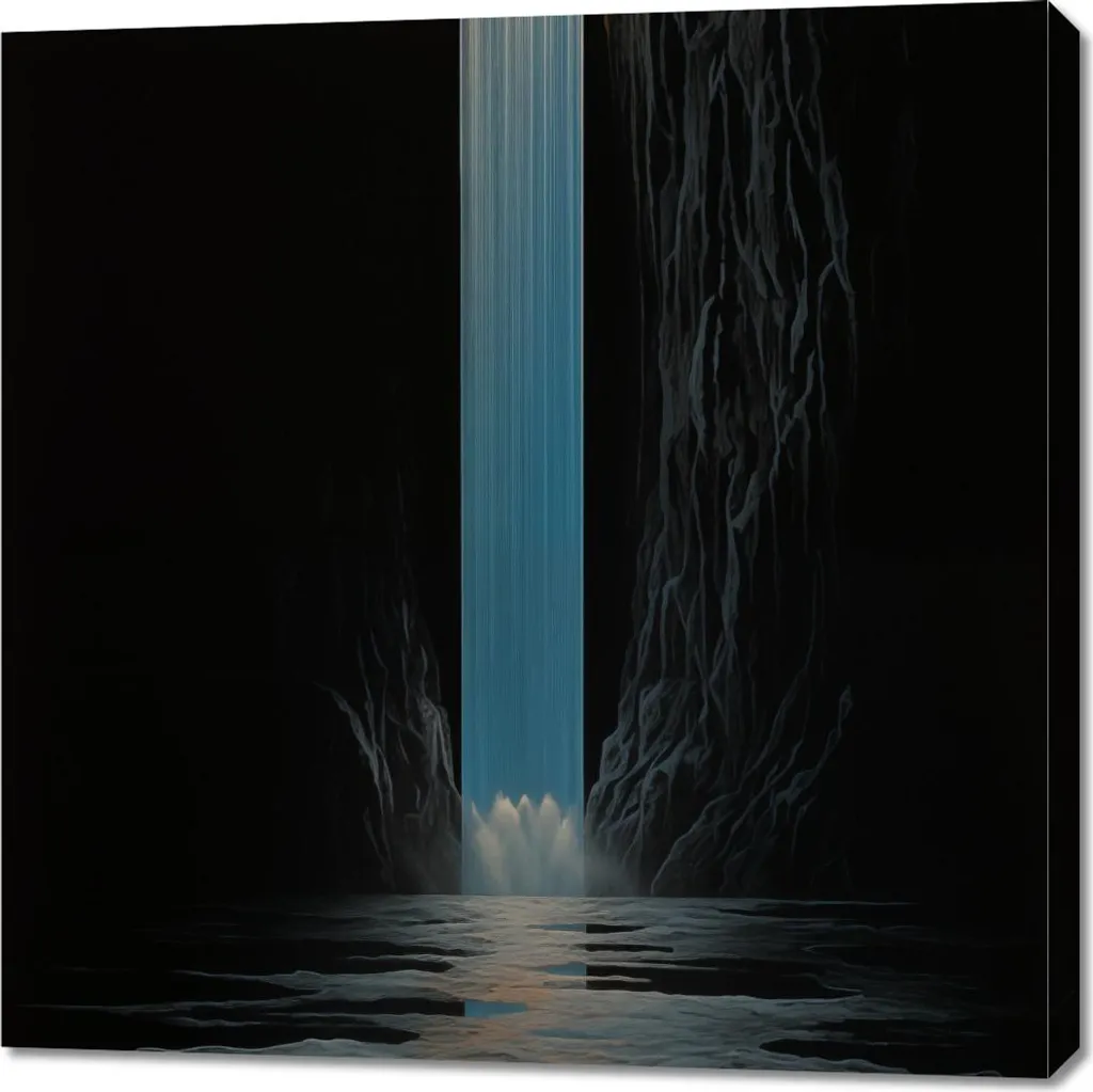 Tableau Image 90 x 90 cm Cascade de lumière déco murale carée salon