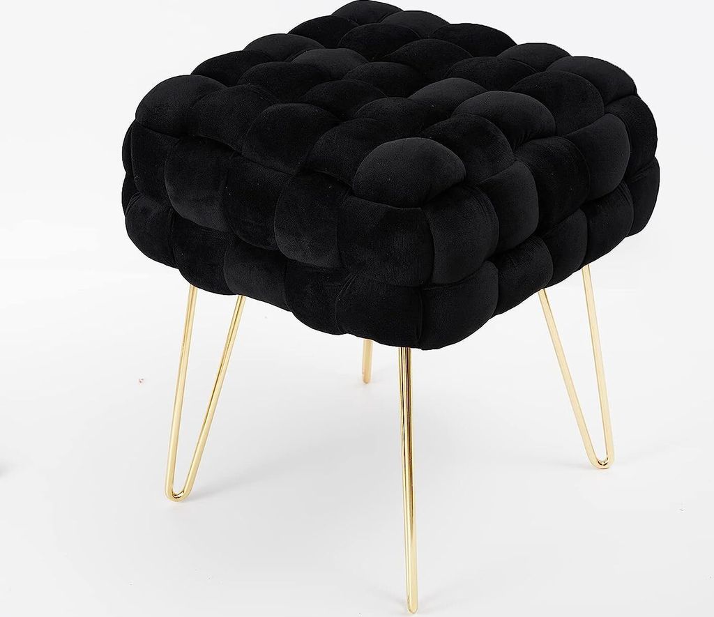 Theo&Cleo Moderner Velvet Kosmetik Hocker, Quadratisch Produktbild 6