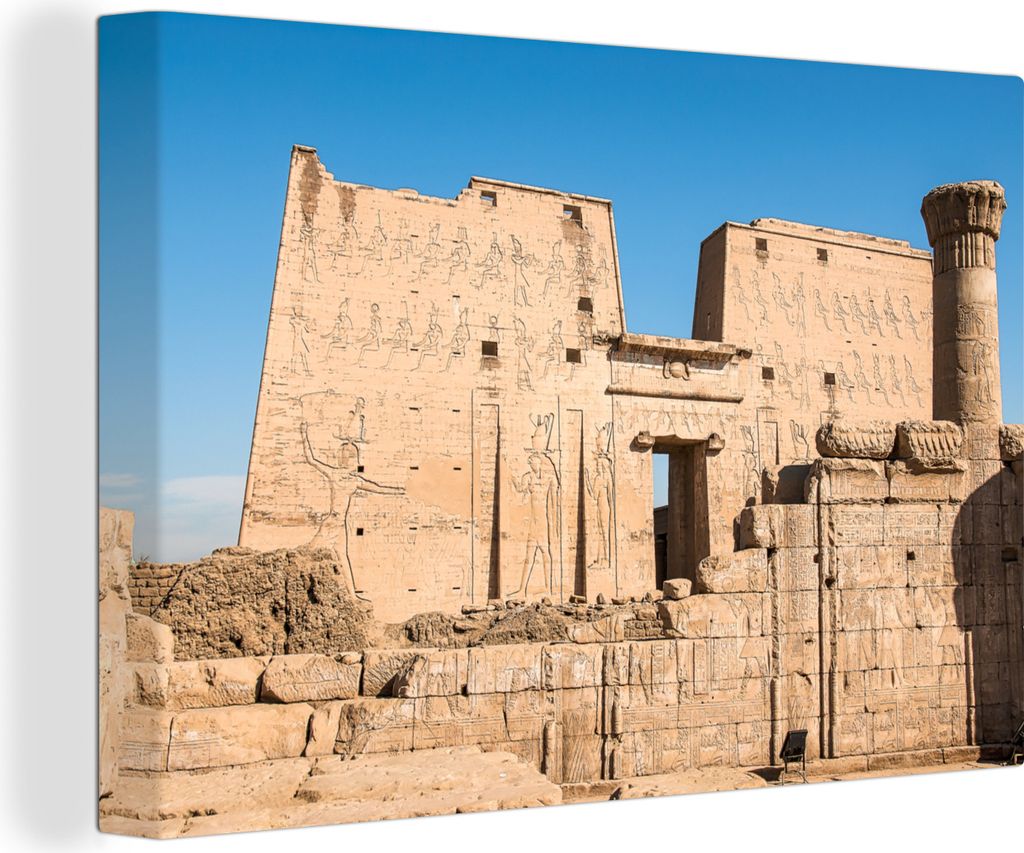 OneMillionCanvasses - Leinwandbilder - 140x90 cm, Der Tempel des Horus im Sonnenlicht Ägyptens, Wandbilder Kunstdruck Wanddekoration - Foto auf ...