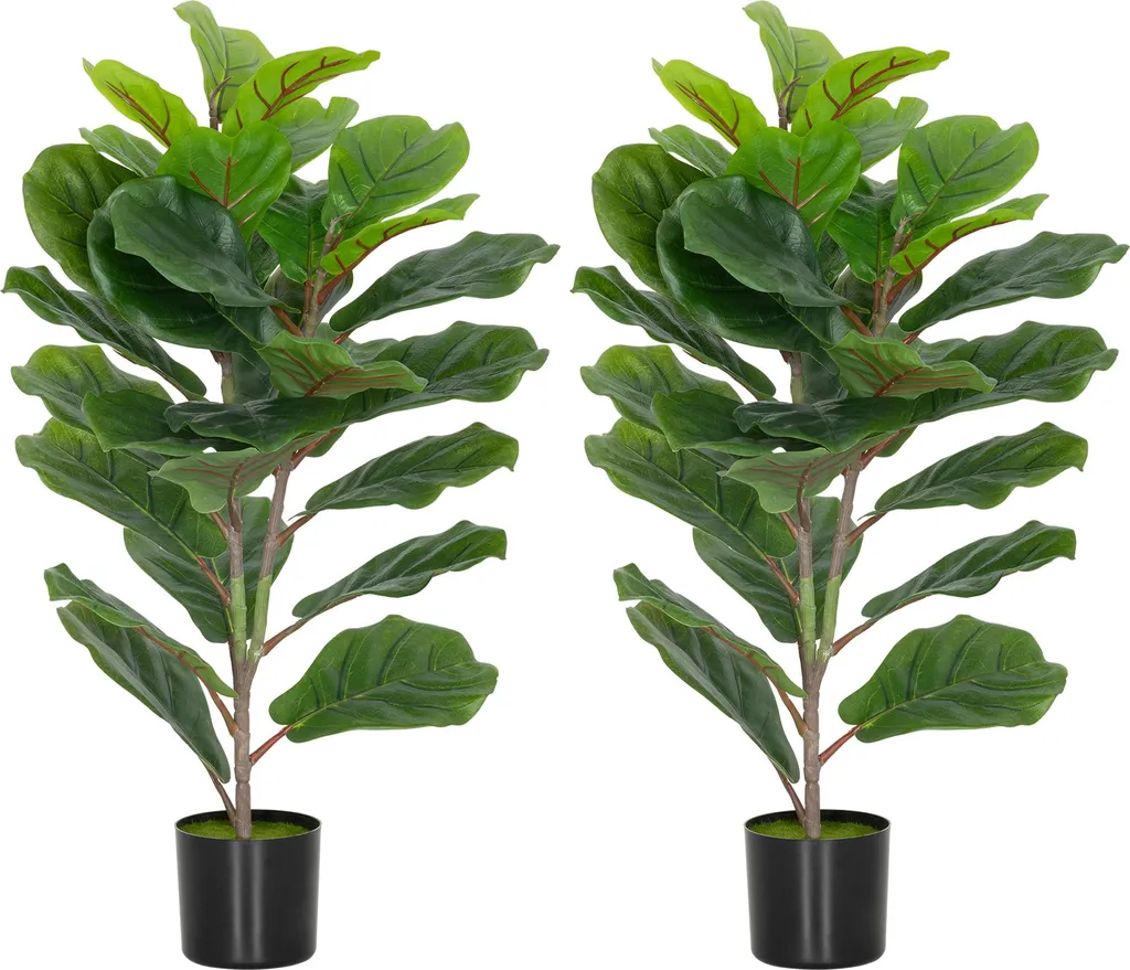 Plante Artificielle Intérieure 80 cm : Lot de 2 Arbres de Décoration