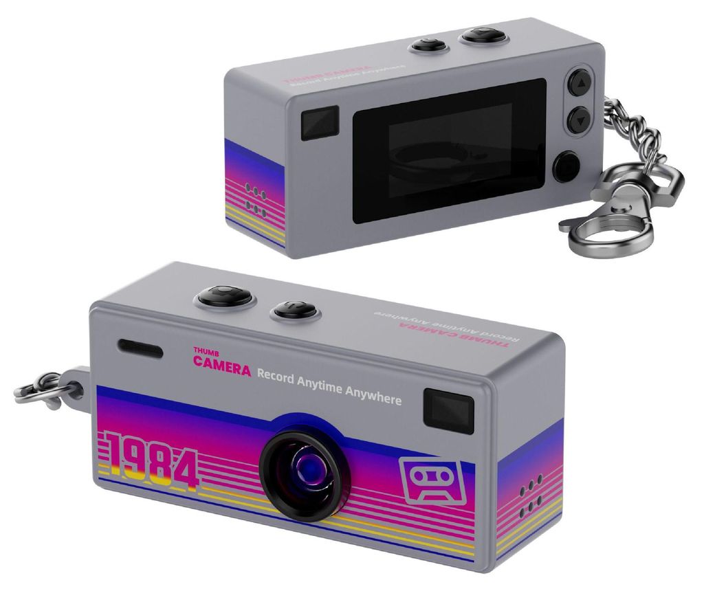 ZELURXX Mini Kinder Kamera – modisches Accessoire & Spielzeug, Geschenk für Schüler, mit Filter, 32GB, Grau