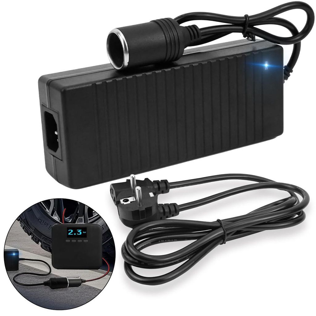 Spannungswandler 230V auf 12V,180W 15A KFZ Netzadapter,Adapter Zigarettenanzünder Steckdose,AC auf DC Adapter 12V auf 230V,für Kühlbox, Dashcams