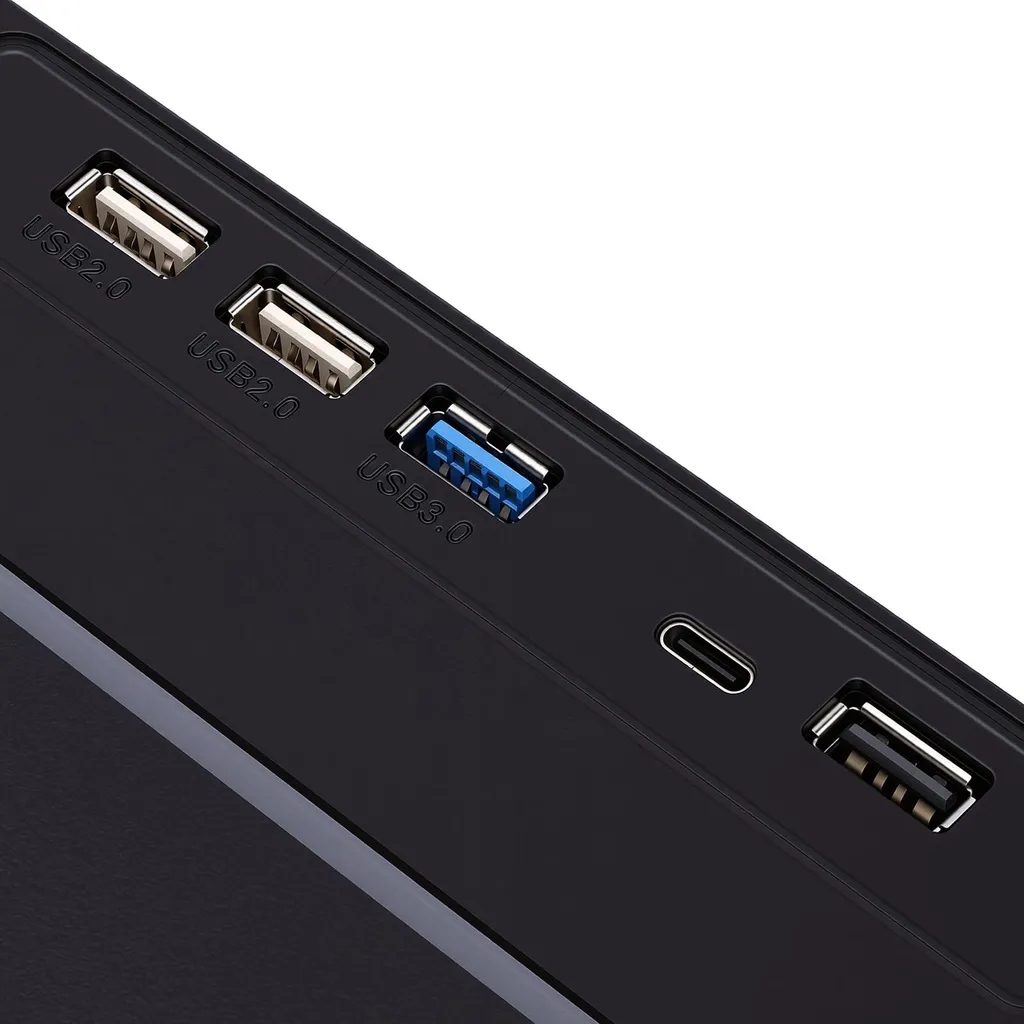 Support Bureau pour Ordinateur Portable et Écran avec Hub USB Rangement
