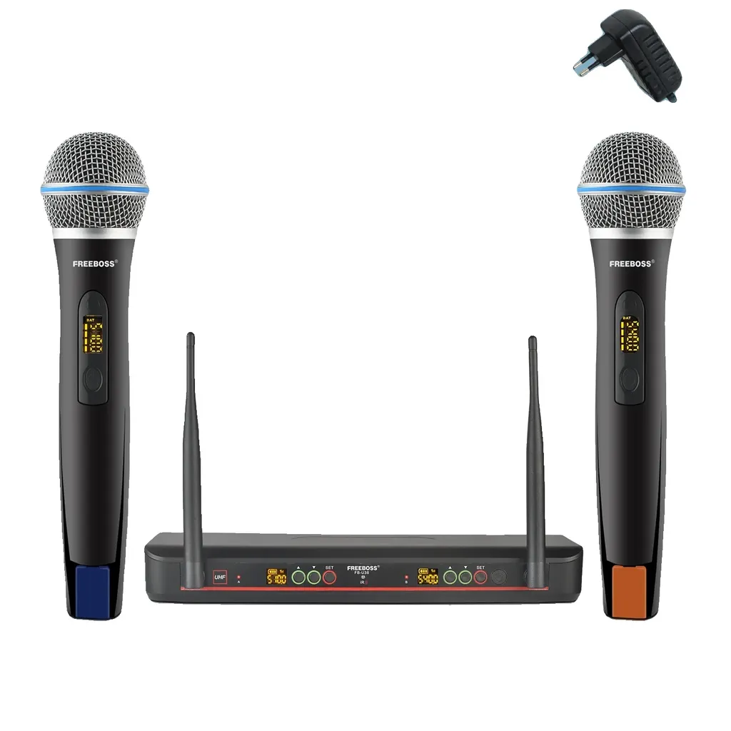 Microphone sans fil cardioïde avec réglage de fréquences et Prise EU