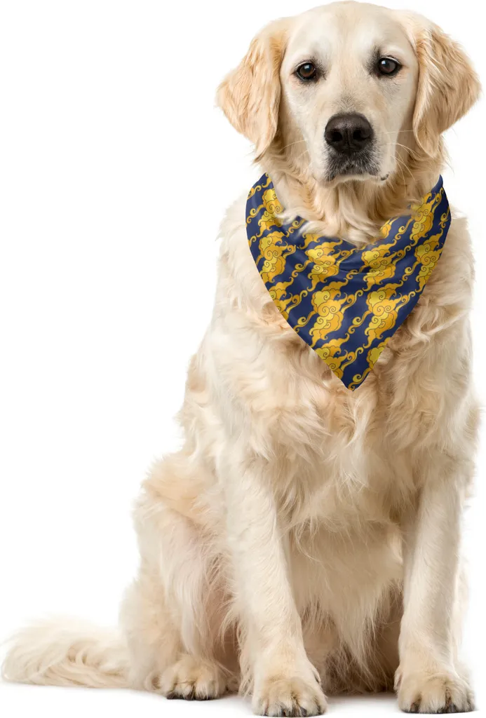 Bandana ABAKUHAUS per Cani 40x40 cm Design Giapponese Giallo