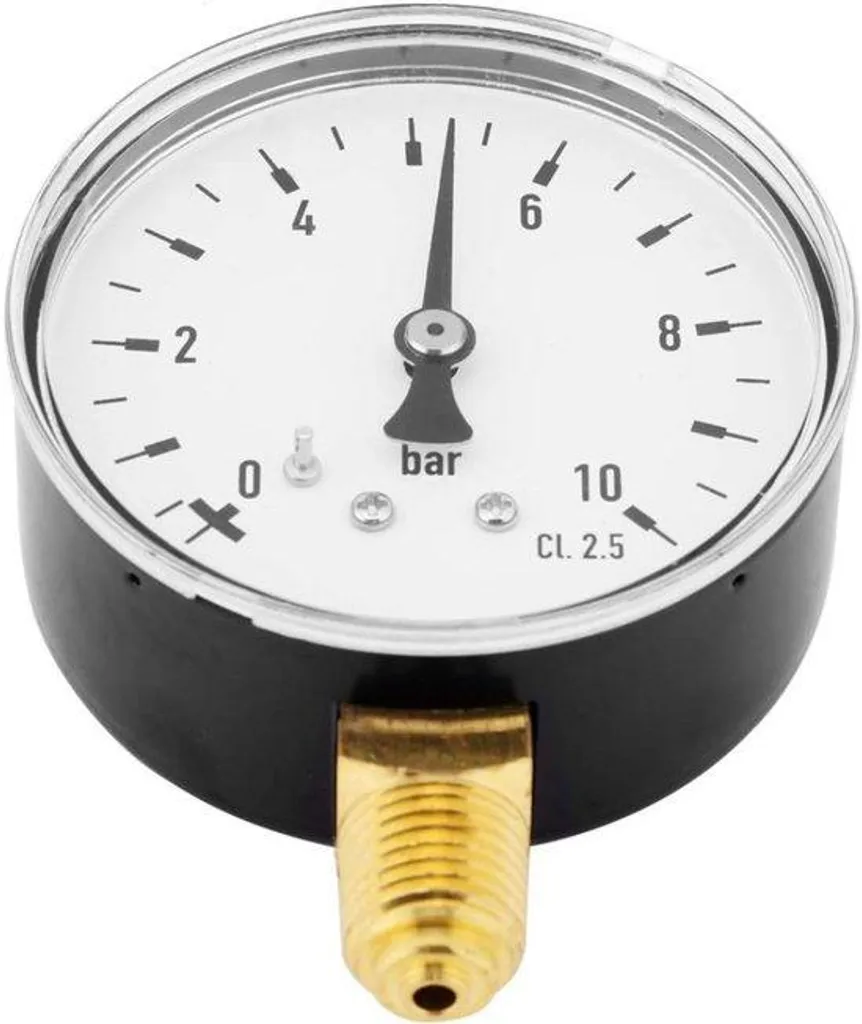 Manomètre en métal 0-10 bars raccord 1/4 NPT - Boîtier haute résistance