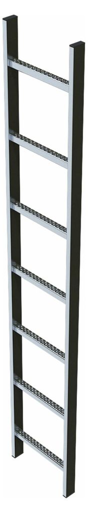 Zarges Schachtleiter 300mm lichte Breite Edelstahl, 15 Sprossen