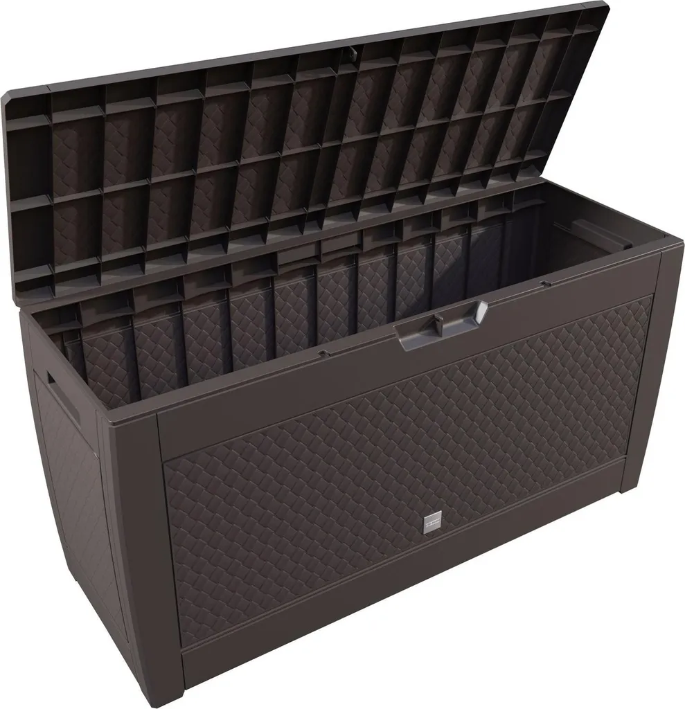 Boîte de rangement 310L pour coussins marron résistante aux intempéries - 2