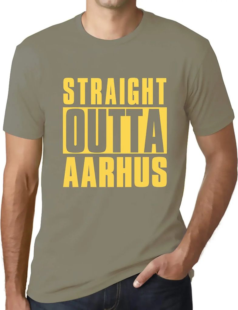 Herren Grafik T-Shirt Direkt aus Aarhus – Straight Outta Aarhus – Öko-Verantwortlich Vintage Jahrgang Kurzarm Lustige Druck Geburtstag Geschen...
