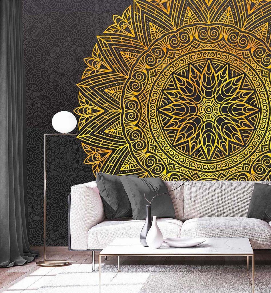 Fototapete Goldsiegel, Material:Premium Vlies 150g/qm, Größe Tapete:325 x 300cm