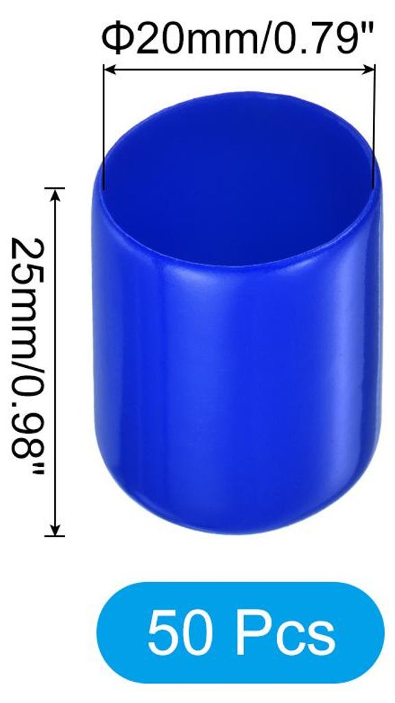 Gummi Endkappen Runde Gummikappen 20mm ID, 50 Stš¹ck Kunststoffkappen PVC Vinyl Verschlusskappe Schraubengewinde Schutzkappen fš¹r Schrauben Me...