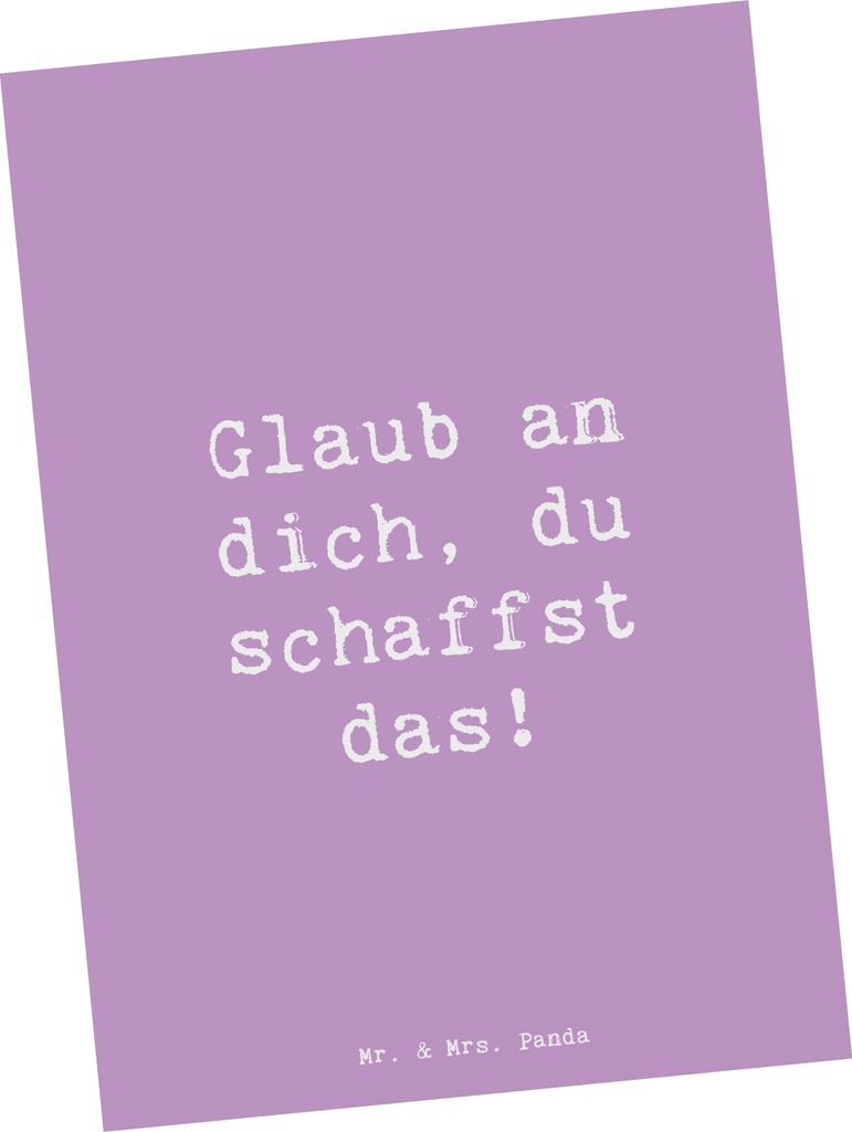 Mr. & Mrs. Panda bildkarte Spruch Schulanfang Glaube - Lavendeltraum - Geschenk, Kunstkarten, Motivation, Zuversicht, Fotokarte, Postkarten, Postka...