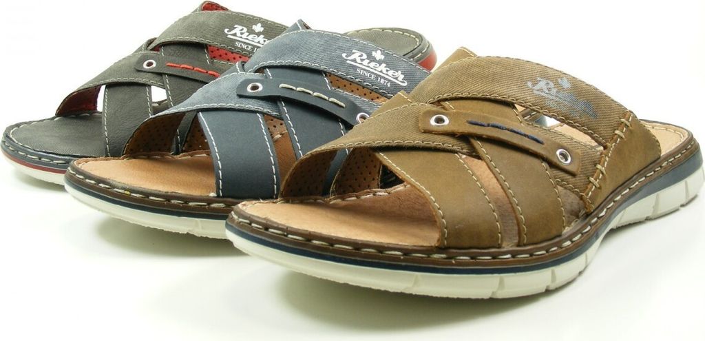 Rieker 25199 Schuhe Herren Sandalen Pantoletten Clogs, Größe:45 EU, Farbe:Grau