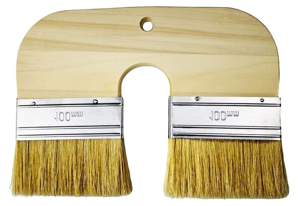 U-förmiger Pinsel – Deckbeize mit Doppelborsten, Applikatorwerkzeug, ergonomischer Holzmalerei, Pinsel für Decks | Außenbereich, Badezimmer, D...