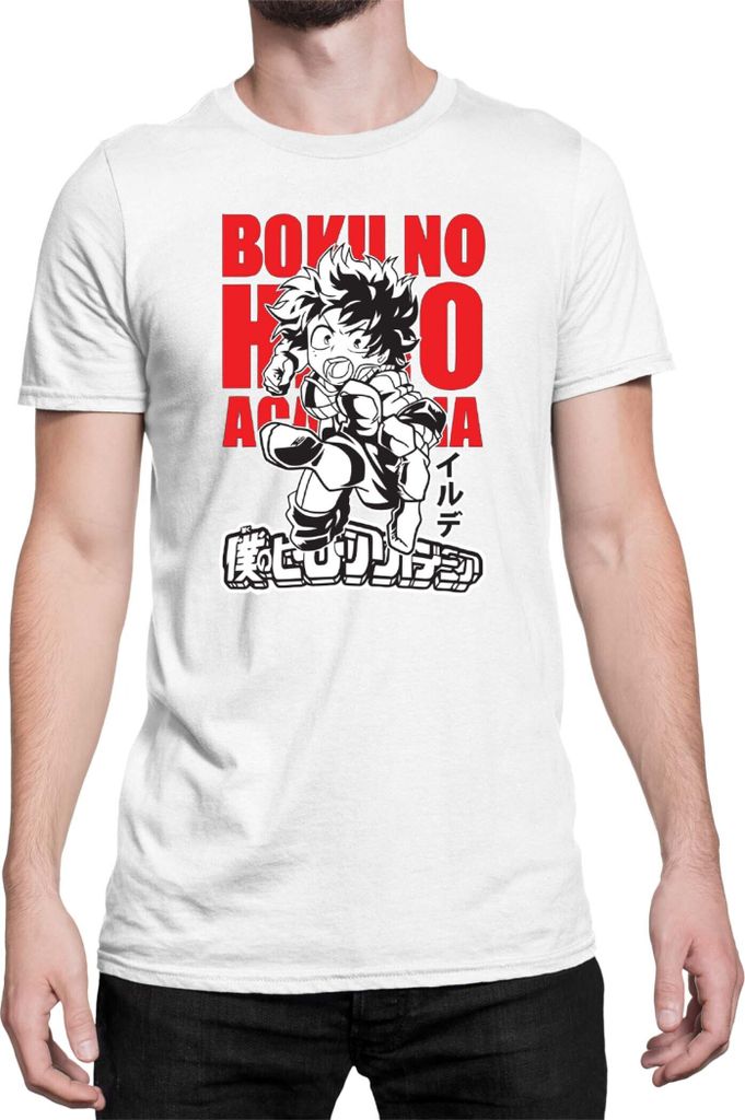 Herren T-Shirt Japan Anime Manga My Hero Anime Academia 02 Hero School, Man L / Weiß