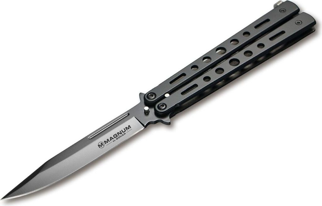 Magnum Balisong mes, volledig zwart Productafbeelding 