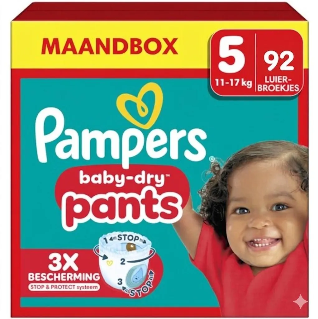 Couches-culottes Taille 5 Pampers Baby-Dry Pants 92 Unités 12h au Sec