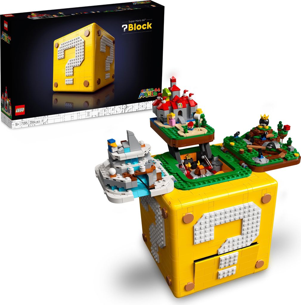 LEGO Fragezeichen-Block aus Super Mario 64, 3D Set für Produktbild