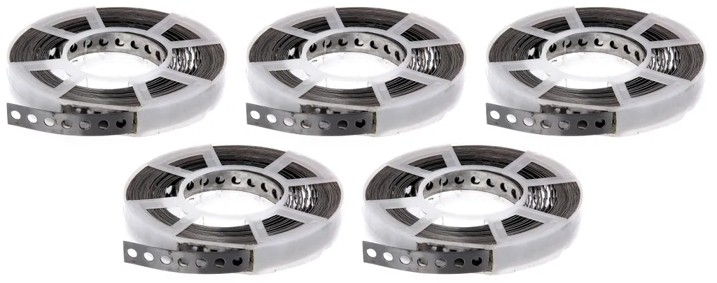 Feuillard de montage perforé en inox 17mm x 10m - Lot de 5 pièces Alberts