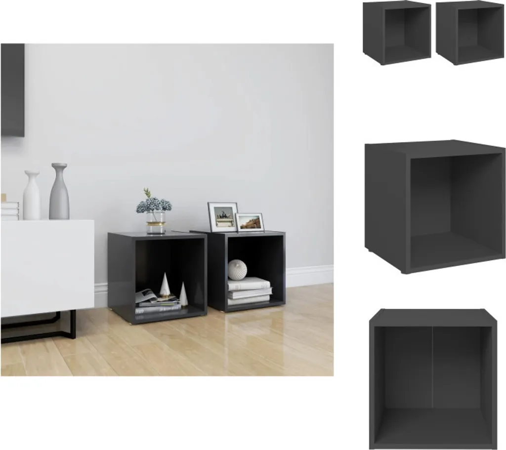 Mobili TV vidaXL Grigio 2 pz - Crea il tuo Setup TV Creativo
