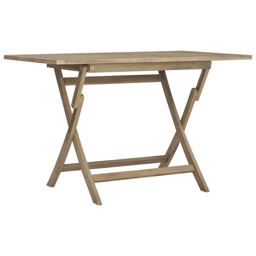 vidaXL Gartentisch Klappbar Grau 120x70x75 cm Massivholz Produktbild 